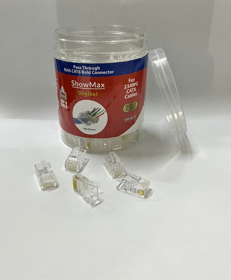 SH-4311 SHOWMAX RJ45 CAT6 PLUG AÇIK UÇLU - KAPAKLI KUTU 100 ADET