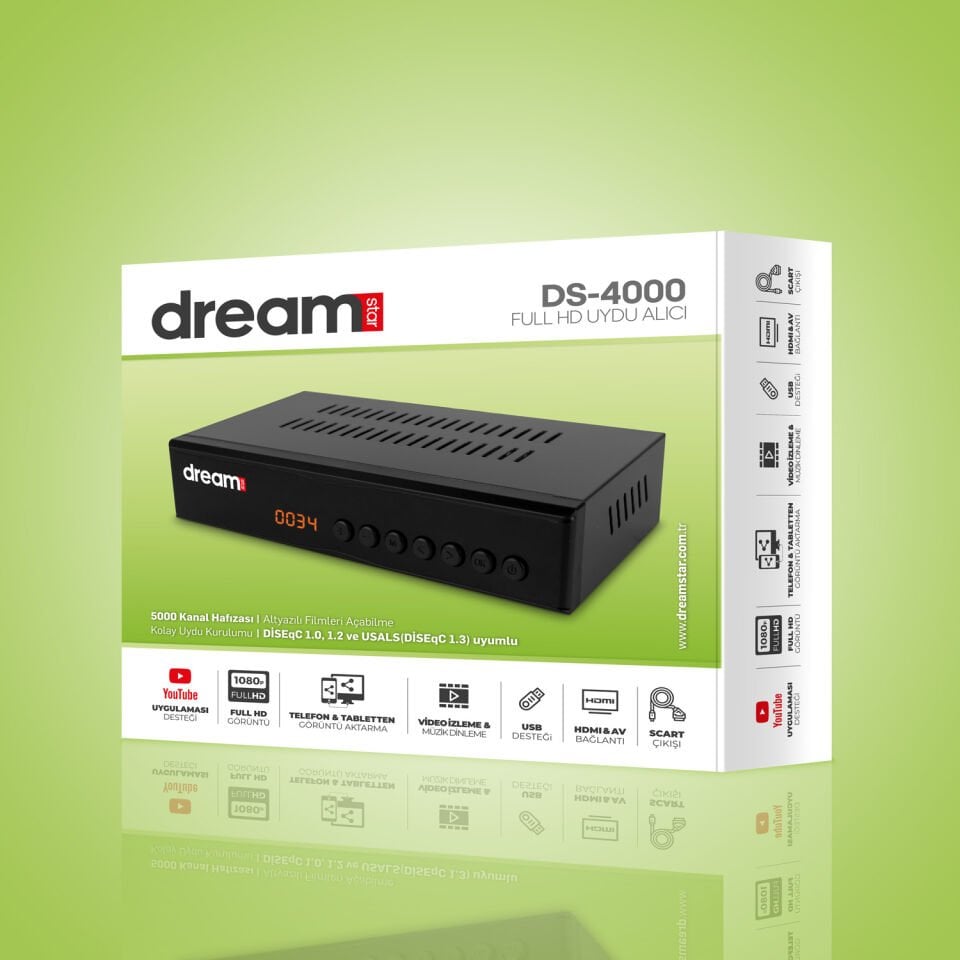 DREAMSTAR DS-4000 FULL HD KASALI UYDU ALICISI