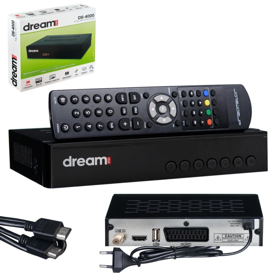 DREAMSTAR DS-4000 FULL HD KASALI UYDU ALICISI