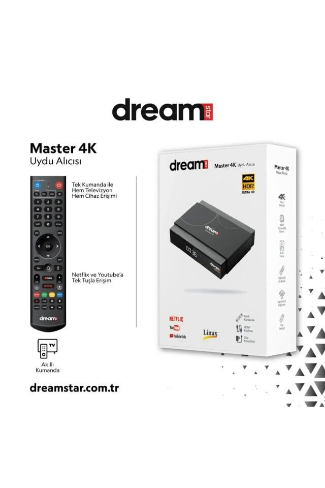 DREAMSTAR MASTER 4K 8GB 1GB DDR UHD LİNUX UYDU ALICISI