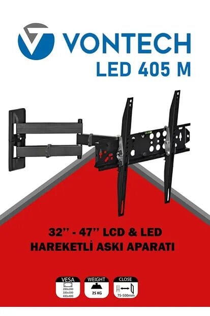 VONTECH LED-405M 32’’ – 47’’ HAREKETLİ LCD TV DUVAR ASKI APARATI