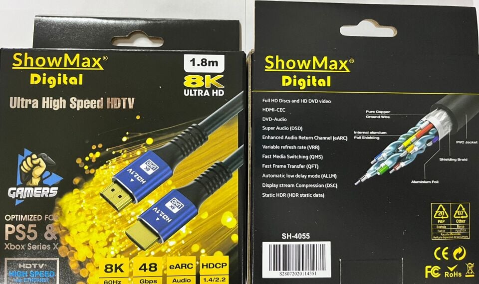 SHOWMAX SH-4055 1.8 METRE HDMI KABLO 8K KUTULU