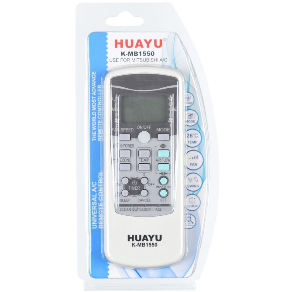 HUAYU Mitsubishi Üniversal Klima Kumandası (K-MB1550) TR-057